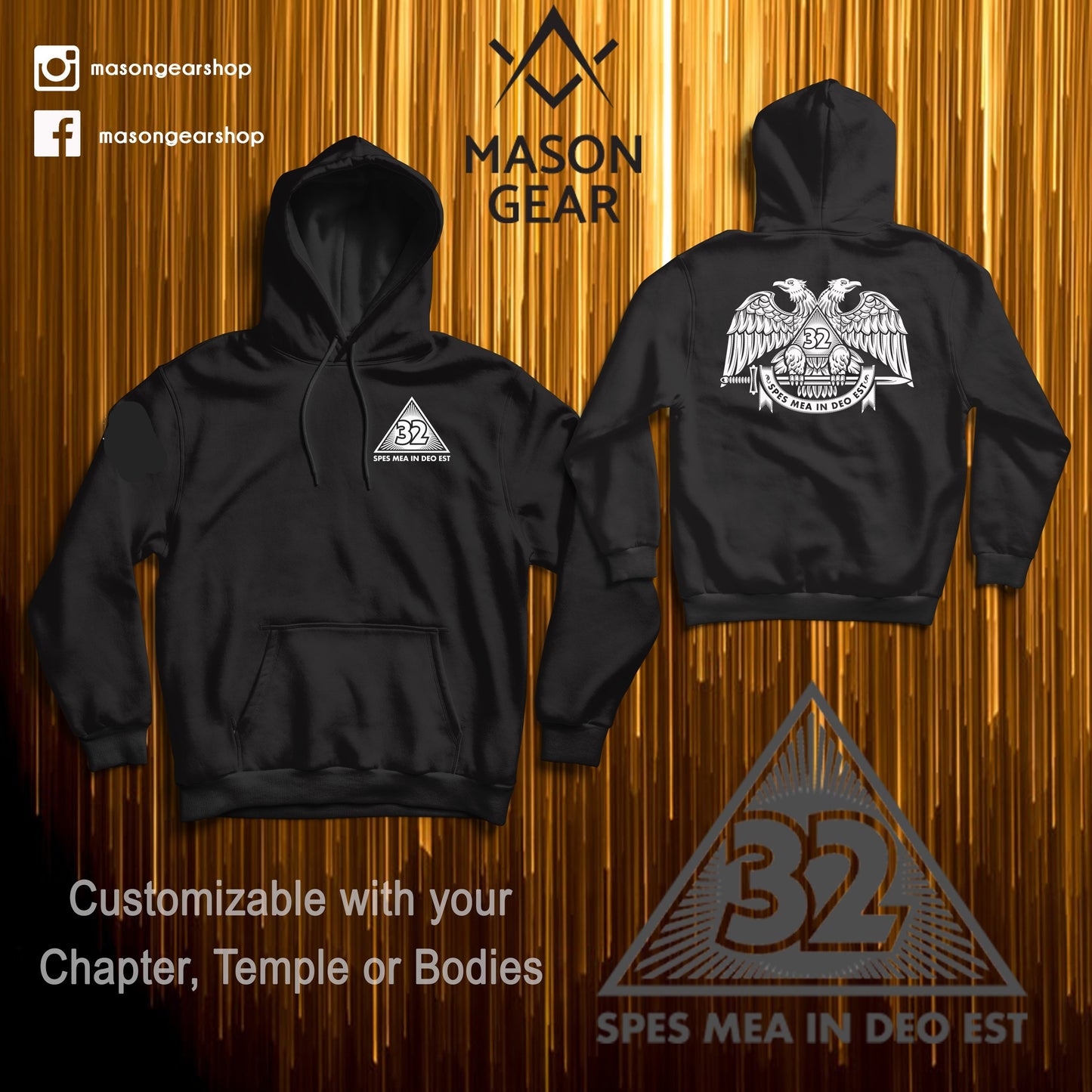 Scottish Rite Wings Down - Hoodie