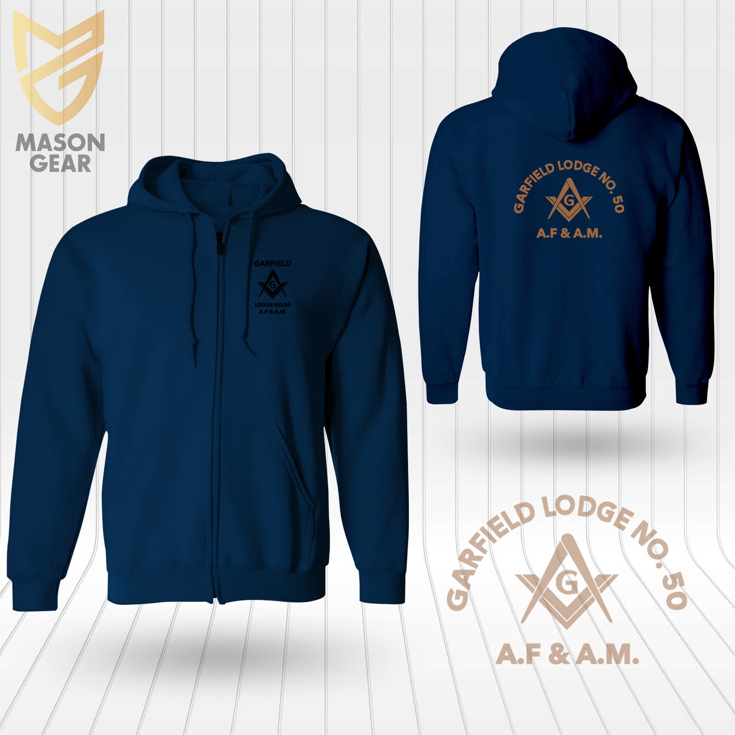 Garfield Lodge No.50 A.F.&A.M  - Zip-up Hoodie