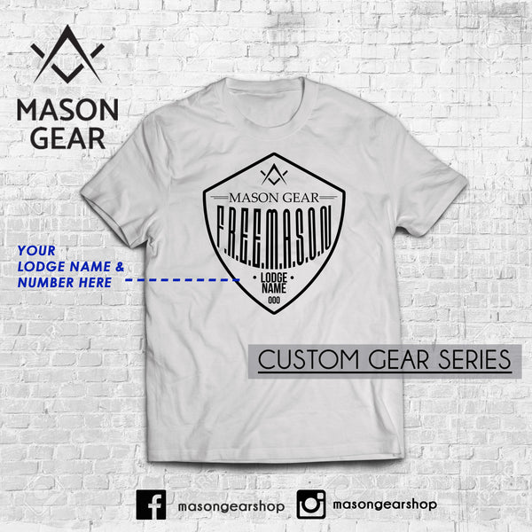 Custom Lodge & number- tshirt Shield design - Mason Gear Shop