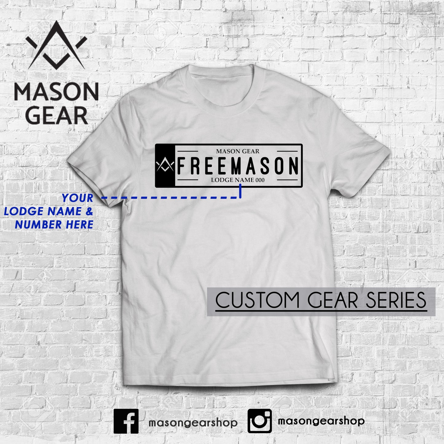 Custom Lodge & number- tshirt Plate Number design - Mason Gear Shop