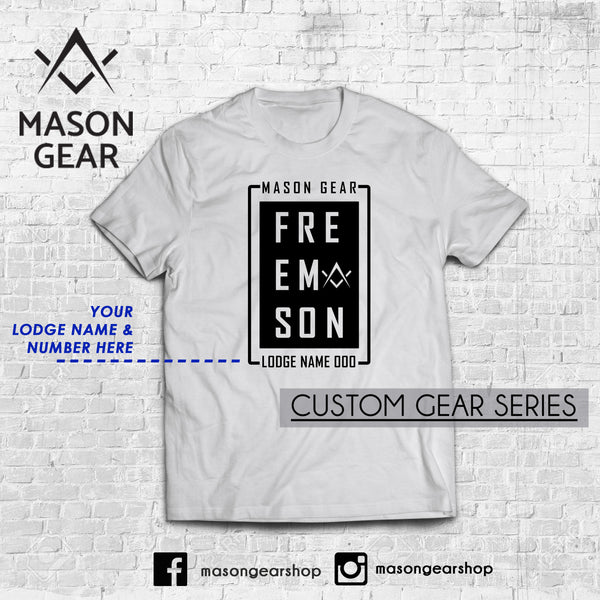 Custom Lodge & number- tshirt Boxed design - Mason Gear Shop
