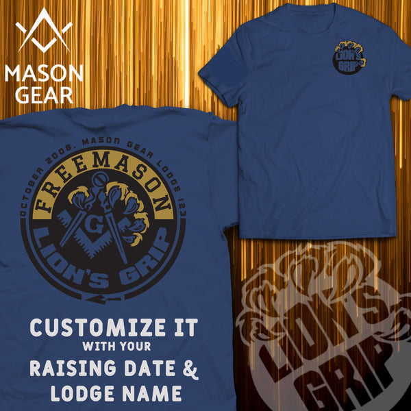 LION'S GRIP t-shirt 2.0  - Print your Raising date & Lodge name