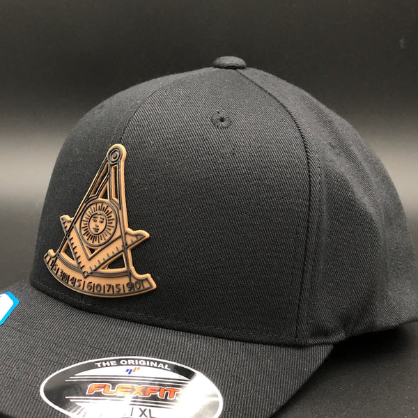Rubberized Square & Quadrant PAST MASTER fitted caps - Mason Gear Shop