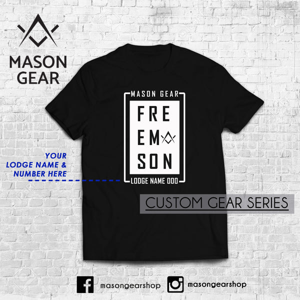 Custom Lodge & number- tshirt Boxed design - Mason Gear Shop