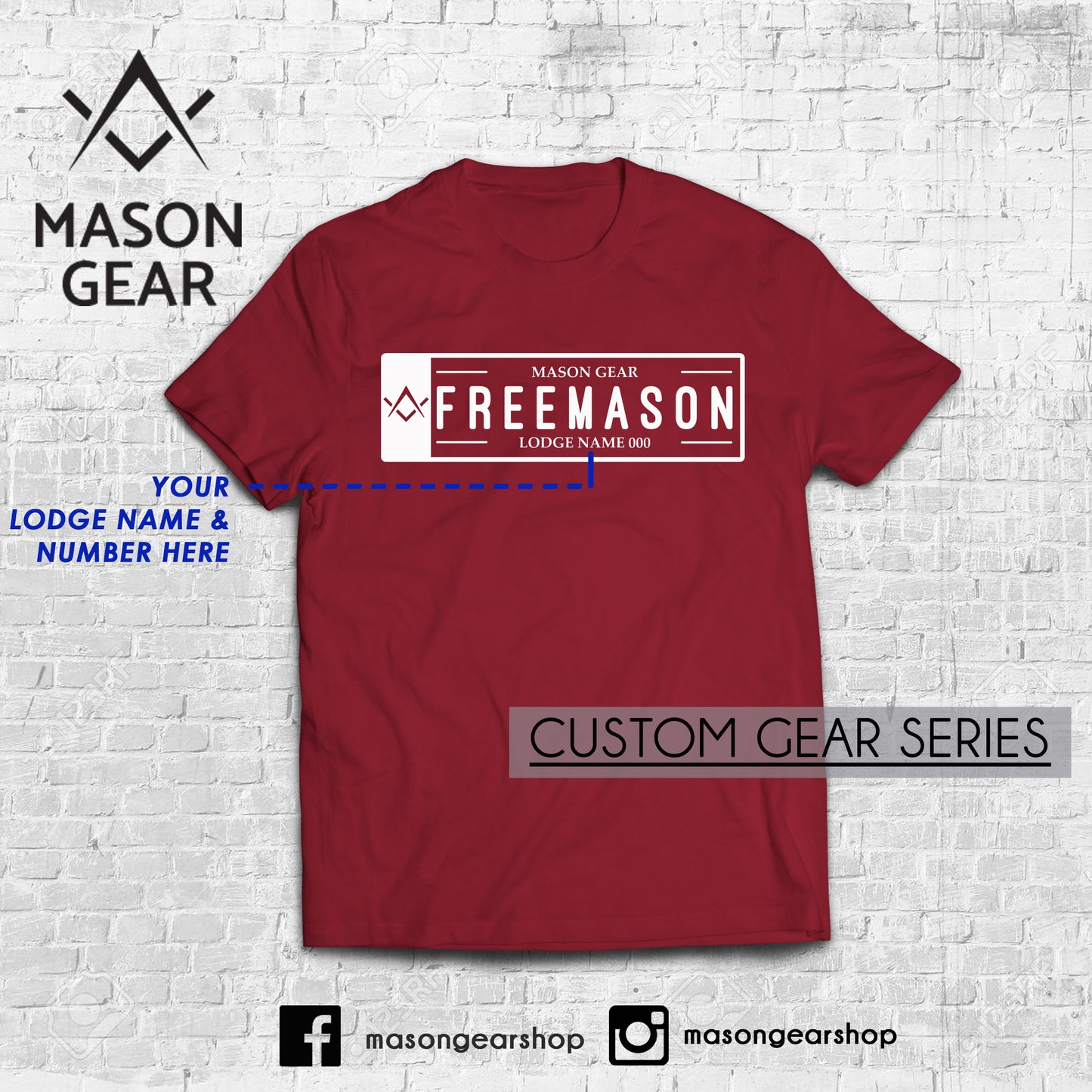 Custom Lodge & number- tshirt Plate Number design - Mason Gear Shop