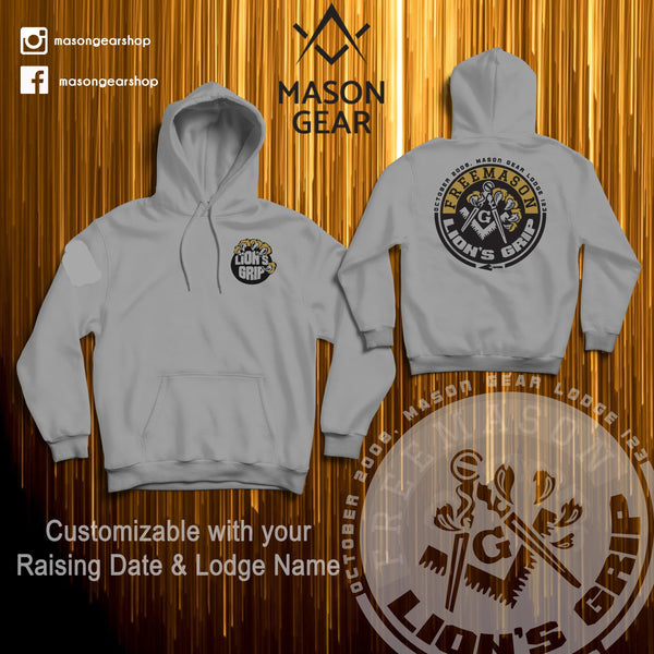 LION'S GRIP hoodie 2.0 -  Print your Raising date & Lodge name