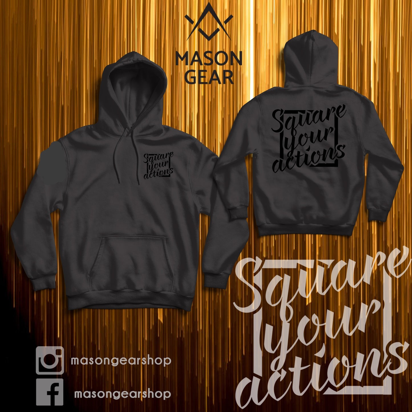 Square your Actions- Hoodie - Mason Gear Shop