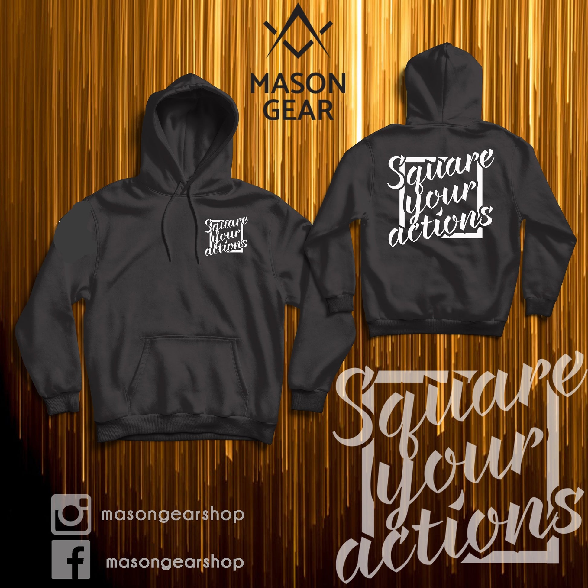 Square your Actions- Hoodie - Mason Gear Shop