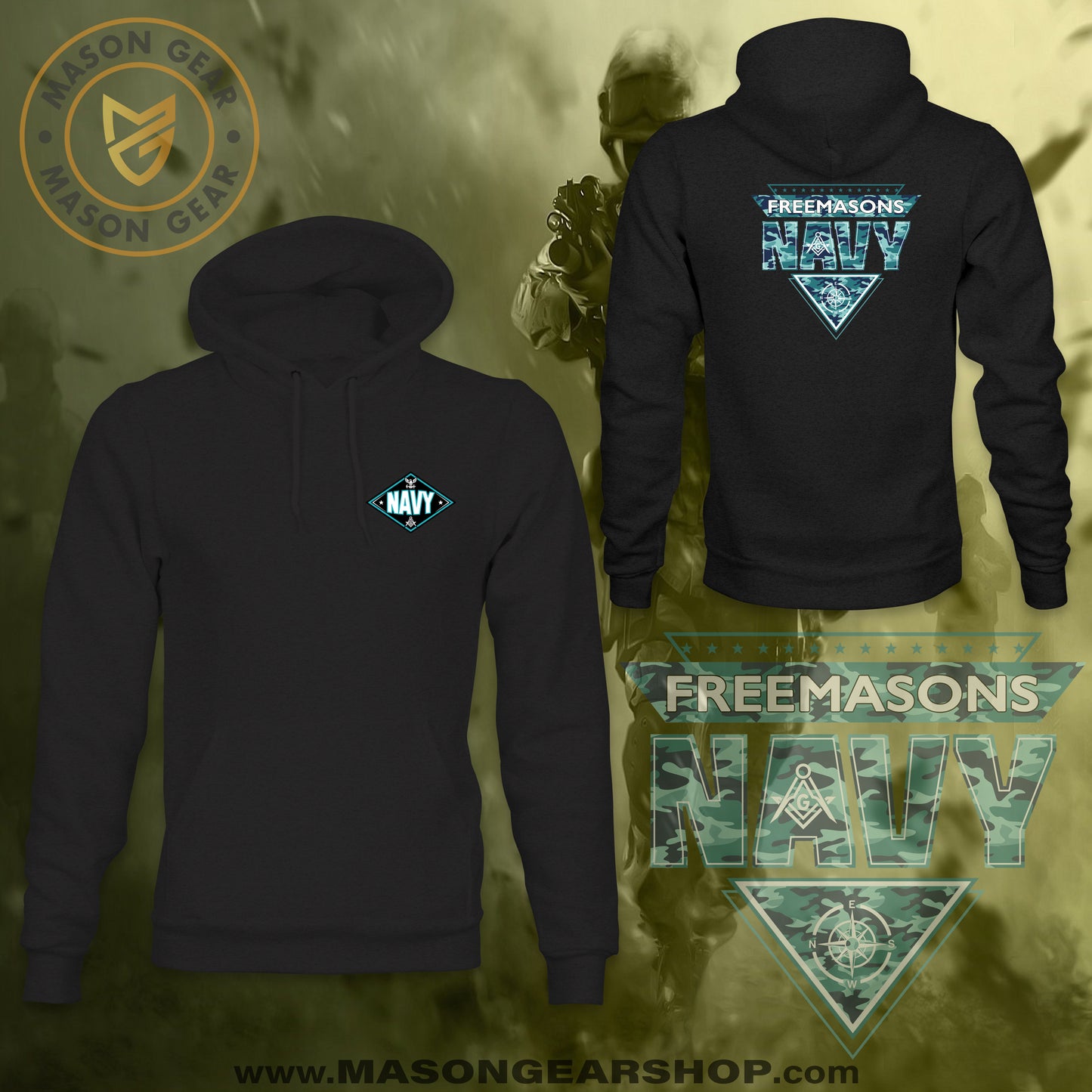 Freemason Navy -  hoodie
