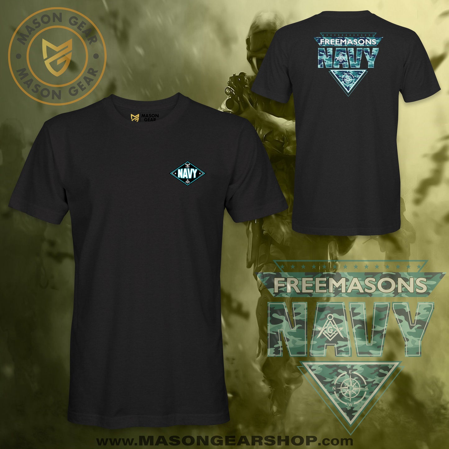 Freemason Navy - tshirt