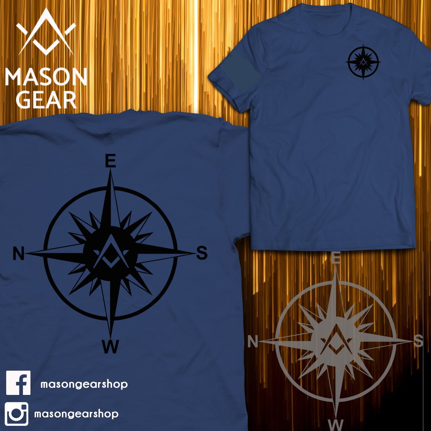 Freemasonry Compass- tshirt - Mason Gear Shop