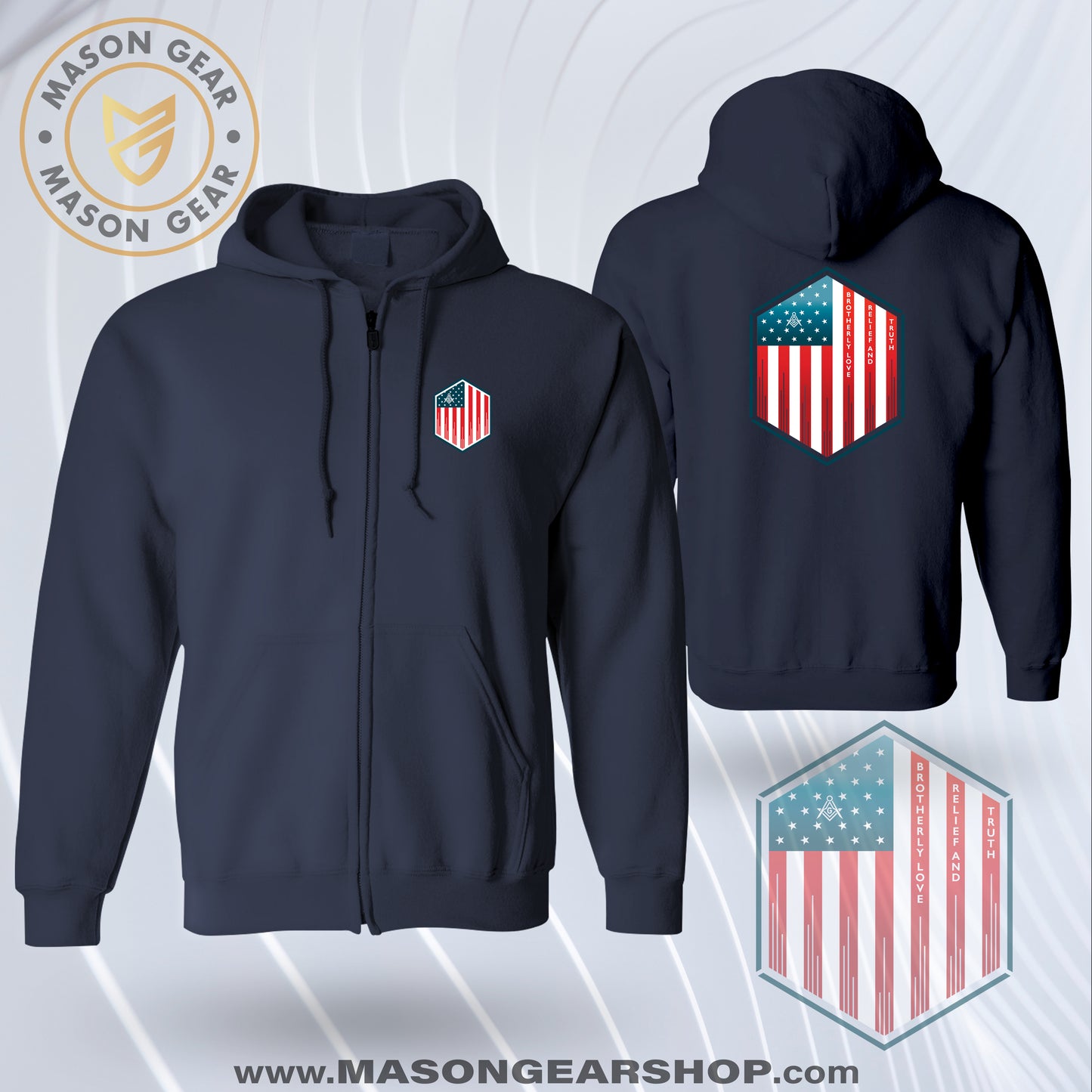 Colored Stars and Stripes  - Zip-up Hoodie