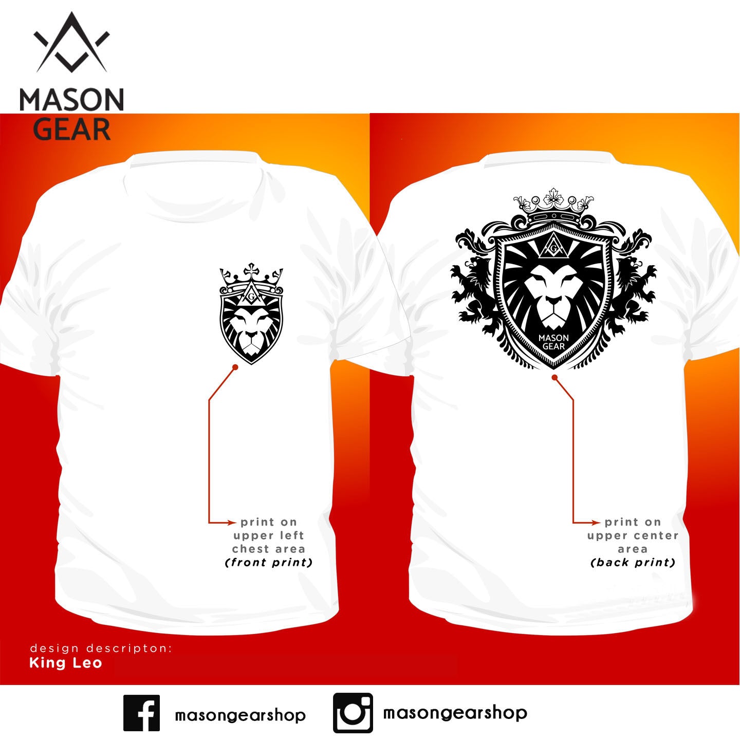 King Leo Design Tshirt - Mason Gear Shop