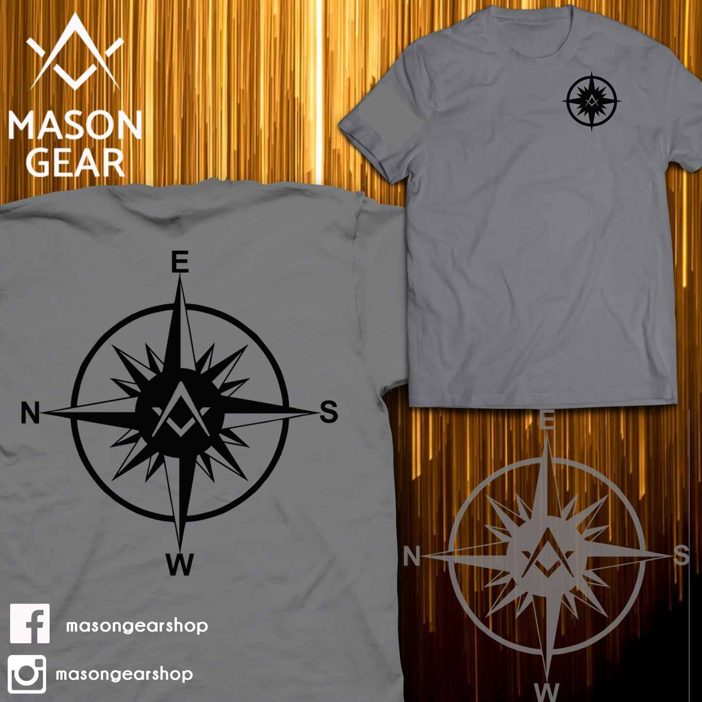 Freemasonry Compass- tshirt - Mason Gear Shop