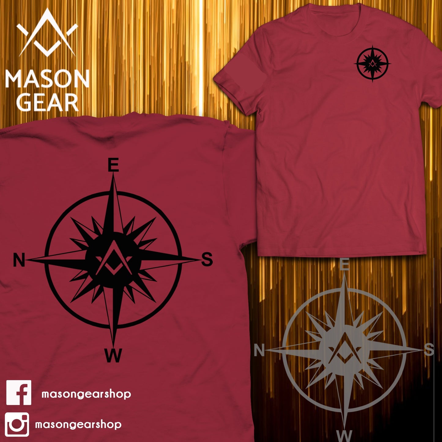 Freemasonry Compass- tshirt - Mason Gear Shop