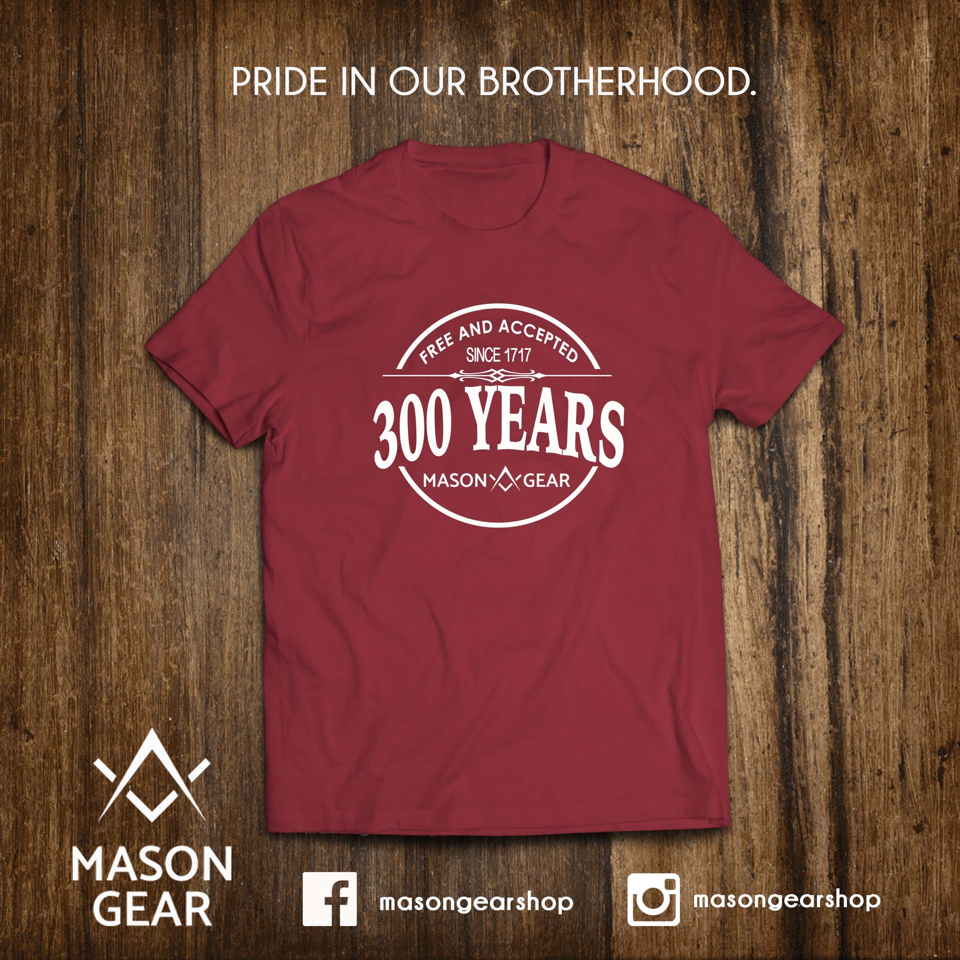 300 Years Commemorative Tshirt - Mason Gear Shop