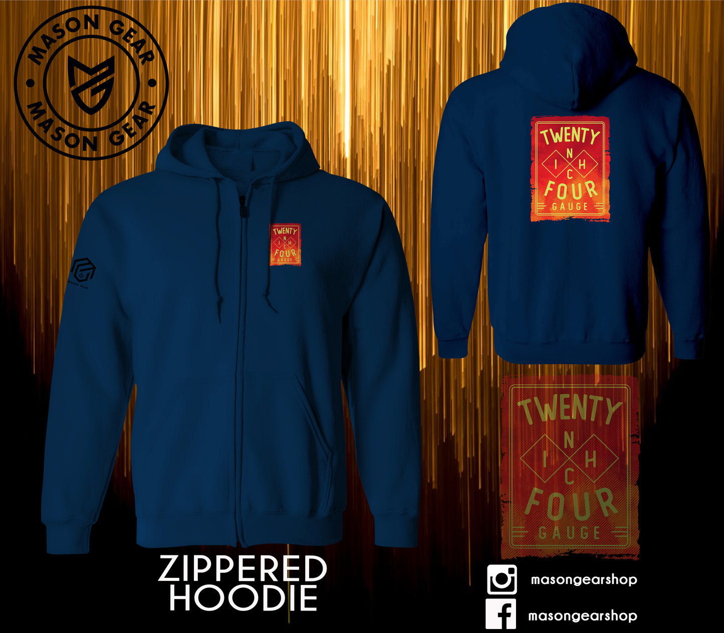 Vintage 24 inch Gauge - Zip-up Hoodie